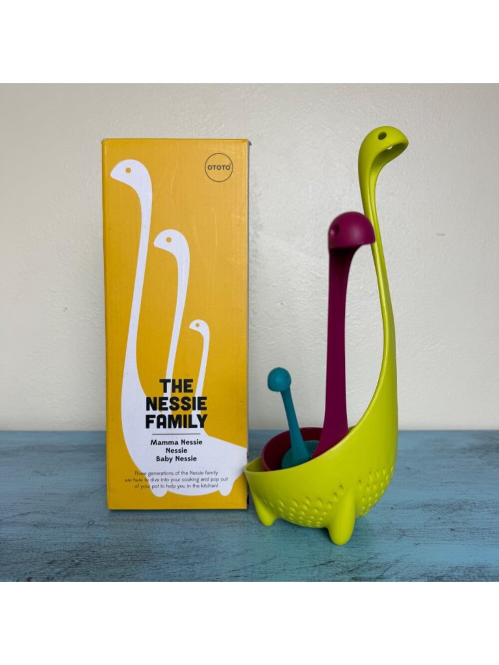 The Nessie Family by OTOTO 3 Piece Kitchen Cooking Tool Set NIB